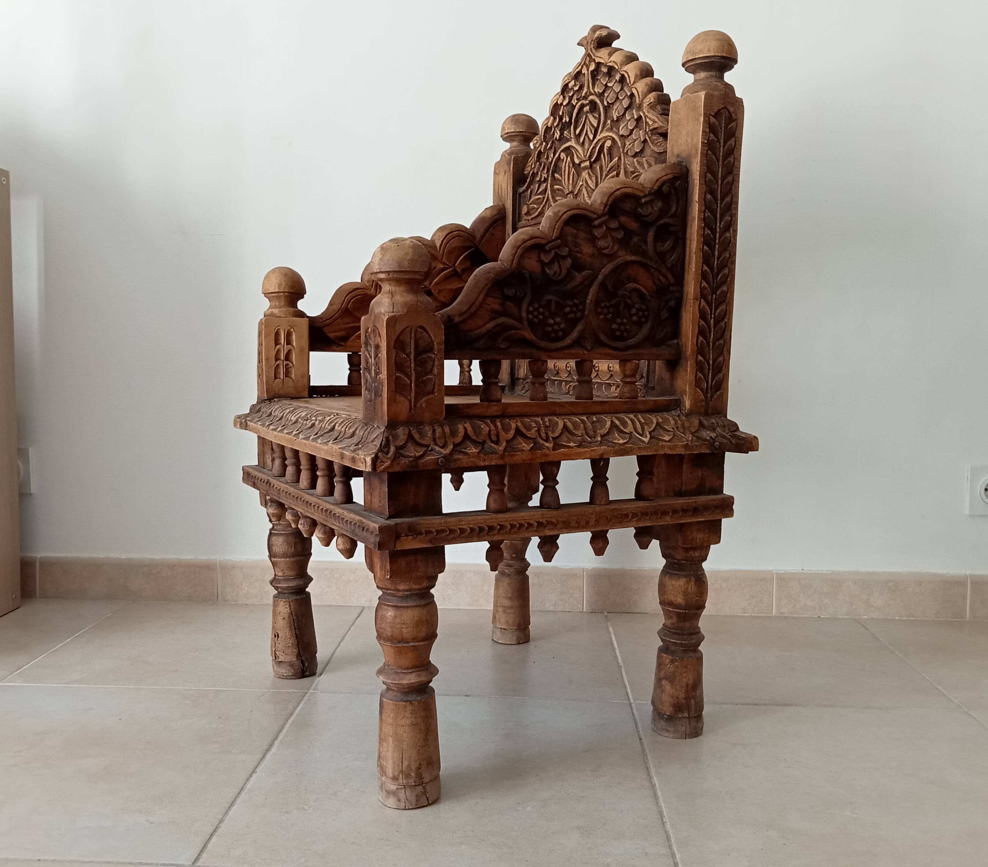 Fauteuil ancien Pidha Num2 Radjastan XIXeme en Palissandre massif