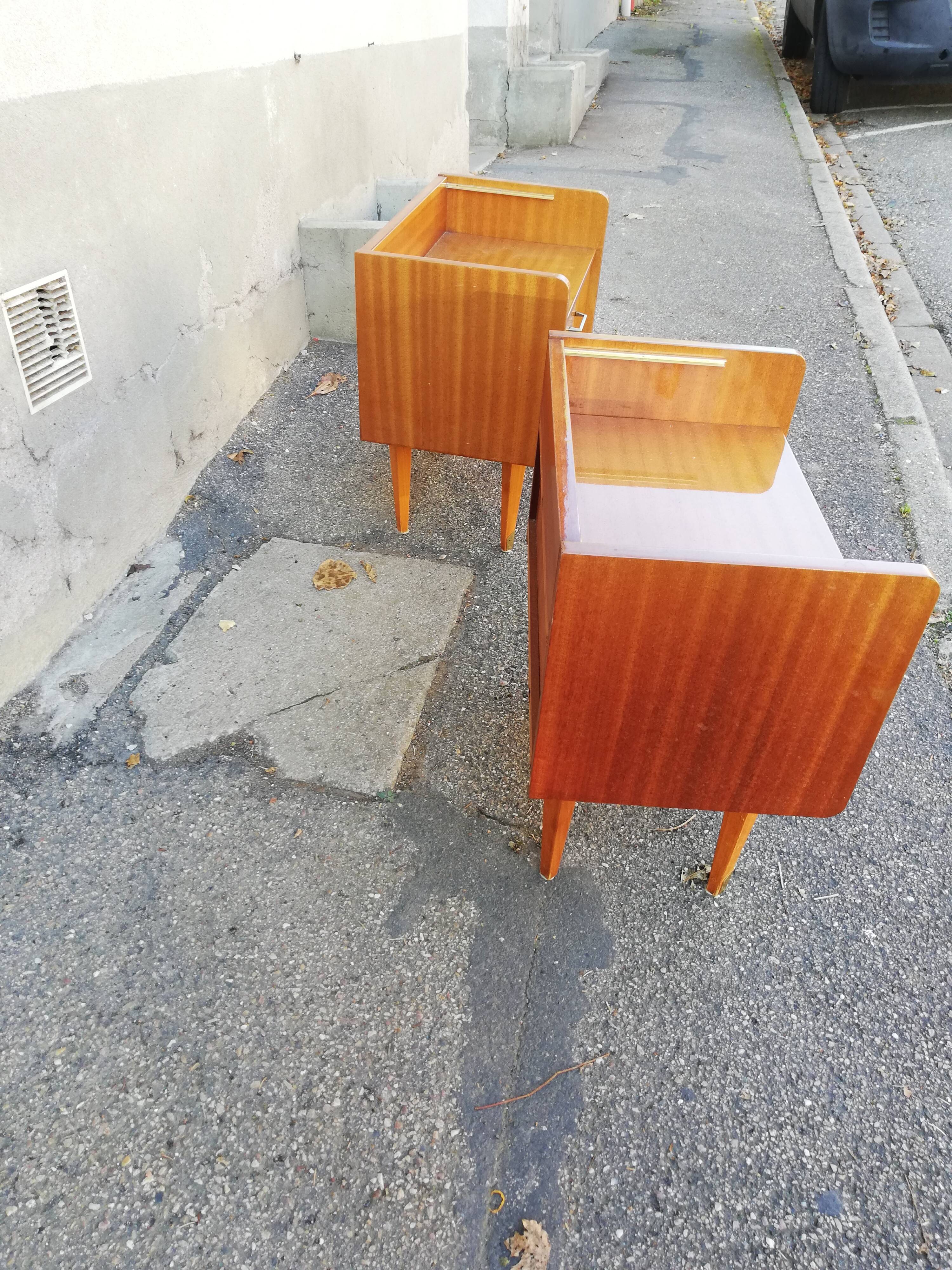 Pair of vintage bedside tables 1 flap