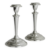 Paire de bougeoirs en inox