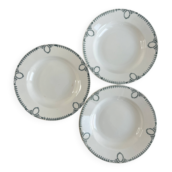 Terre de fer Lot de 3 assiette creuses Ceranord St Amand