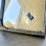 Cadre photo art deco en métal doré 14,5 cm x 9 cm verre convexe
