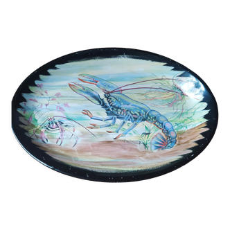 Vintage dish pattern crustaceans Porcelaine d'Art Côte de Beauté