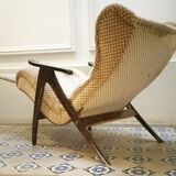 Fauteuil Wing chair à système de relaxation année 50/60