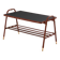 Jacques Adnet coffee table in red saddle-stitched leather and brass, 1950s