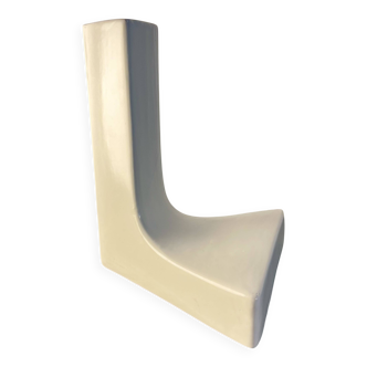 Vintage White Ceramic Vase by Parravicini, Italy 1970 – Modern Minimalist