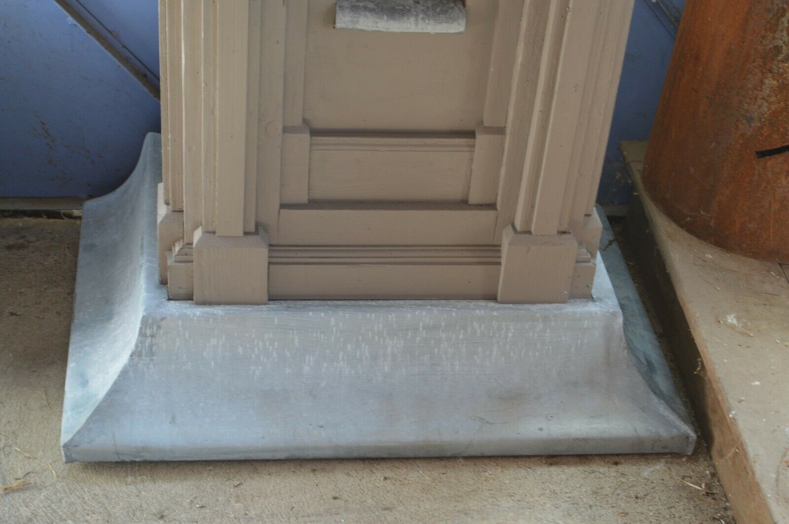 wooden and zinc base