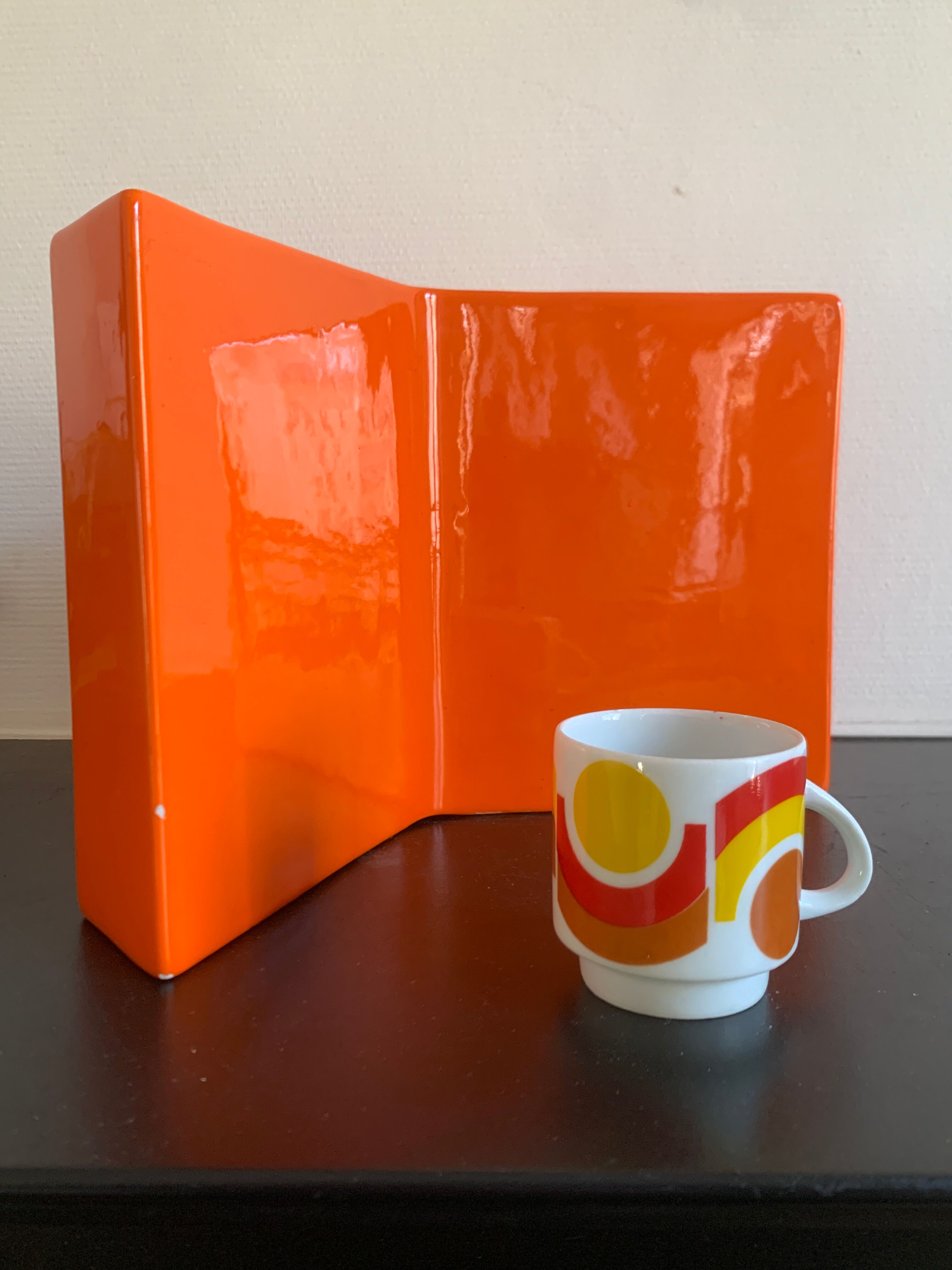 Enamelled ceramic vase design by Gabbianelli, Italy 1970's