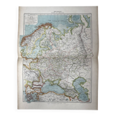 Carte ancienne Russie Suède Norvège 49x37,5cm