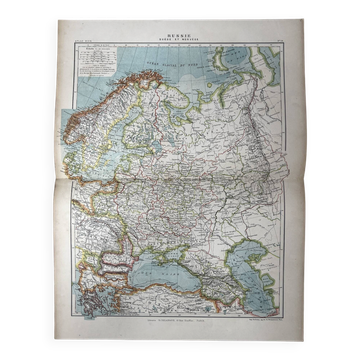 Carte ancienne Russie Suède Norvège 49x37,5cm