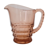 Vintage pitcher pink molded glass