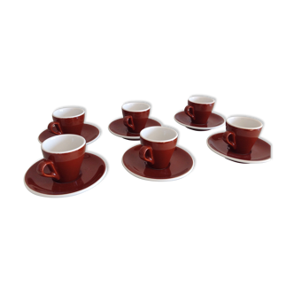 Suite of six espresso cups by ACF ItalY, vintage 70s-80s