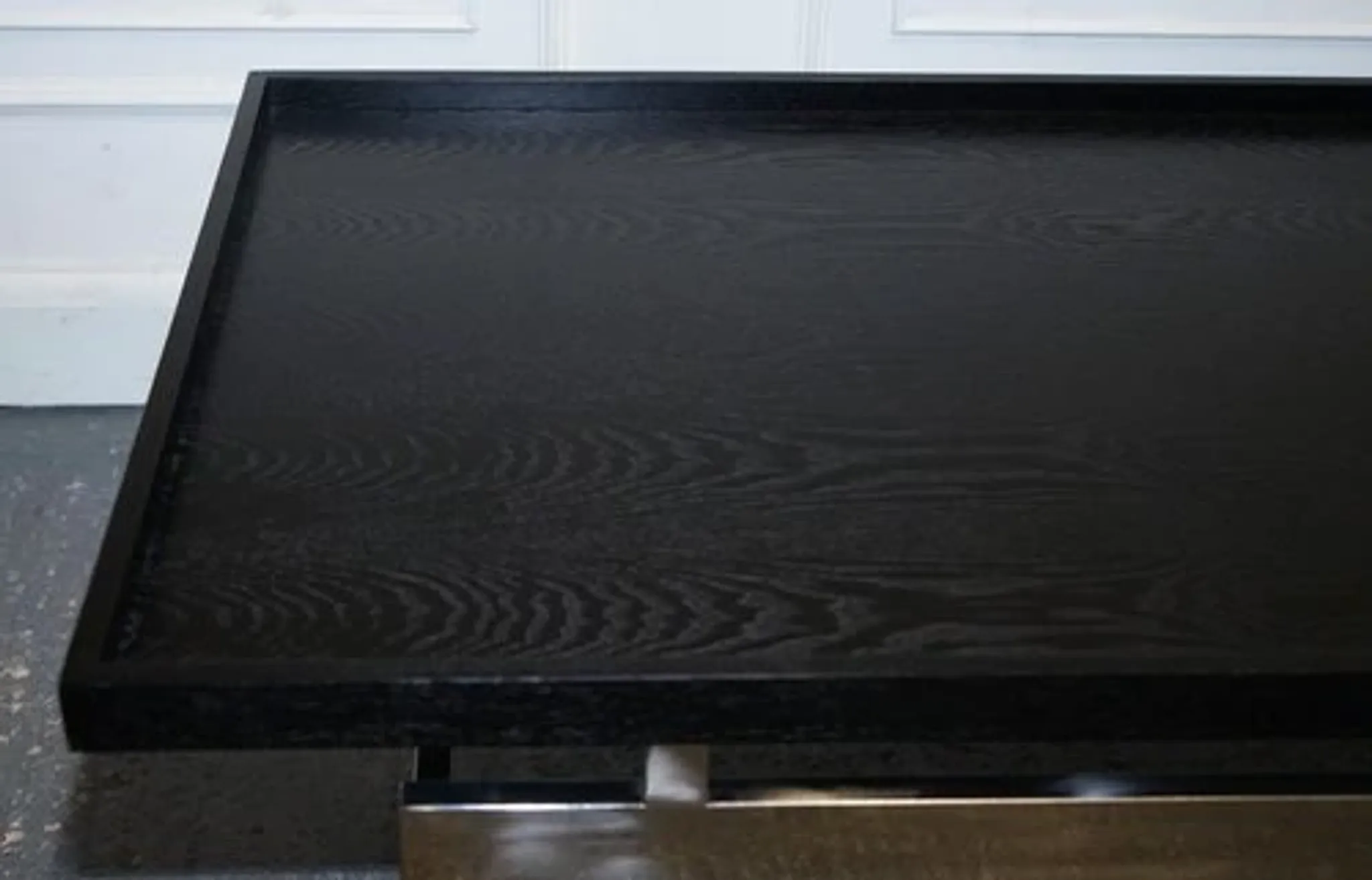 Black Art Deco Coffee Table with Stainless Steel by Casa Padrino