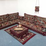 Oriental corner table, pouf