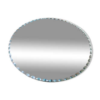 Round beveled table mirror
