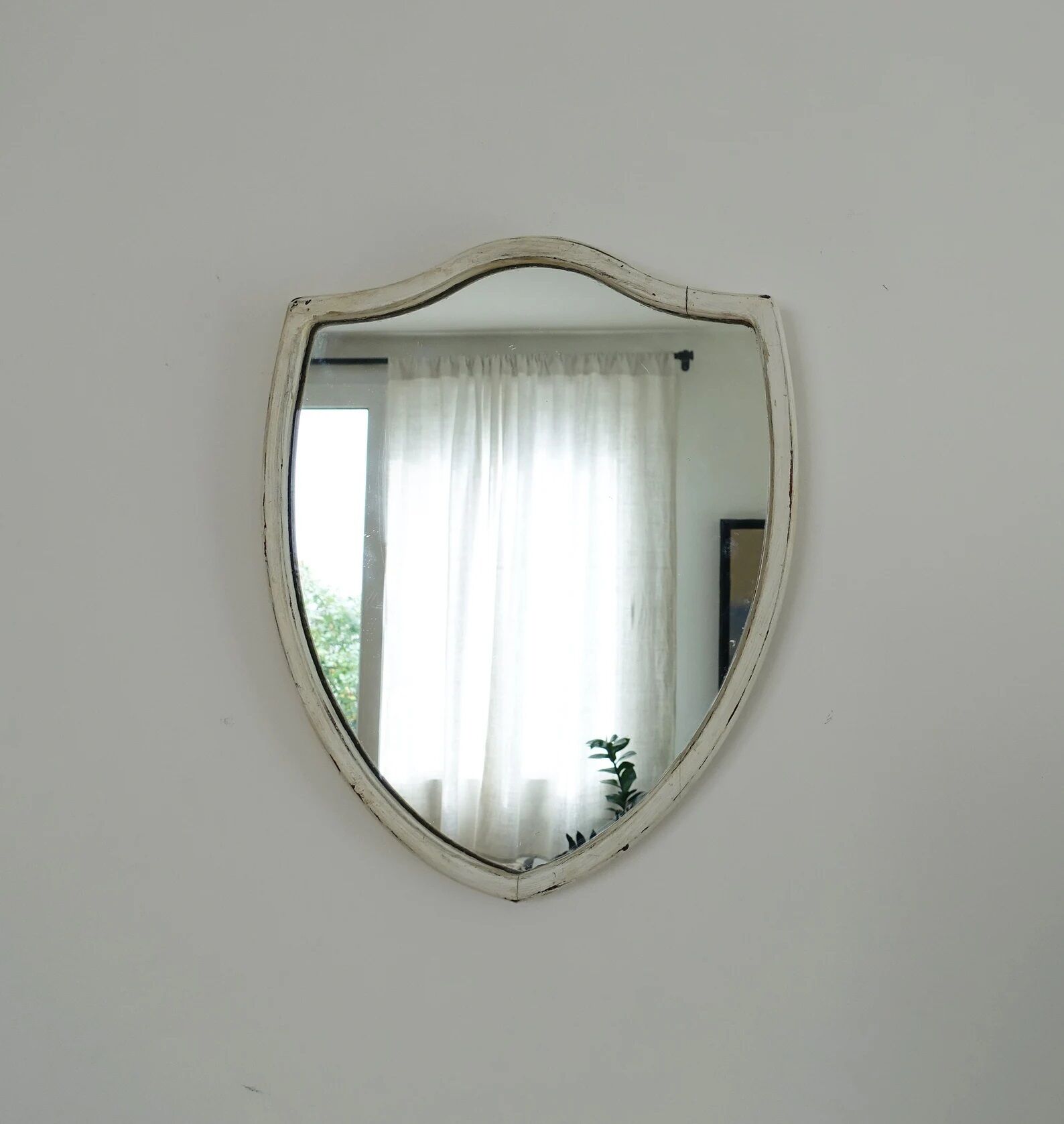 Weathered wooden mirror