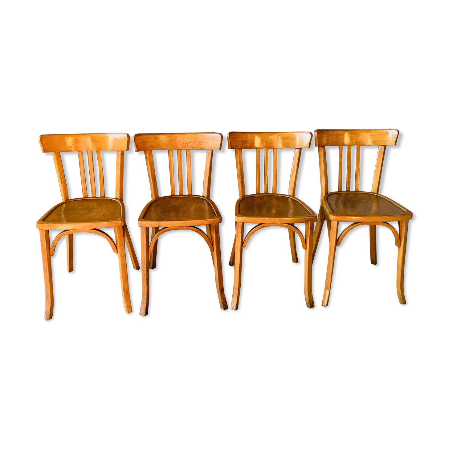 Set of four vintage bistro chairs