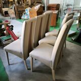 Set of 6 Italian chairs in two-tone leather