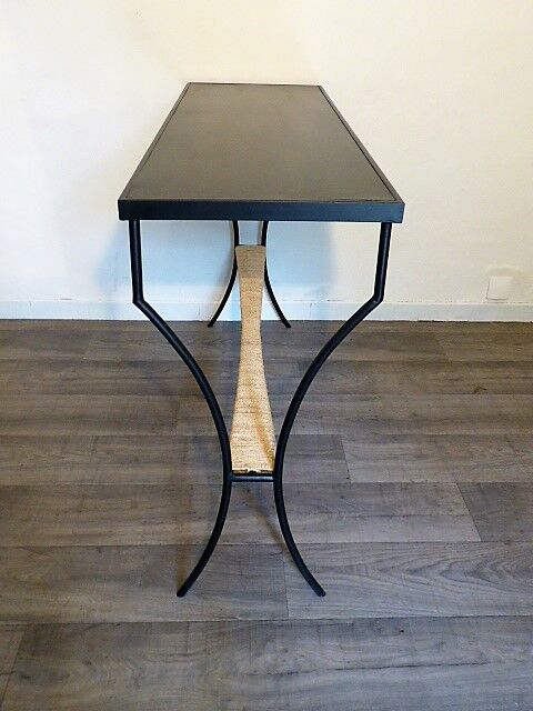 Vintage console in metal and rope