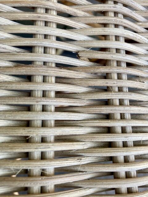 Old rattan armchair