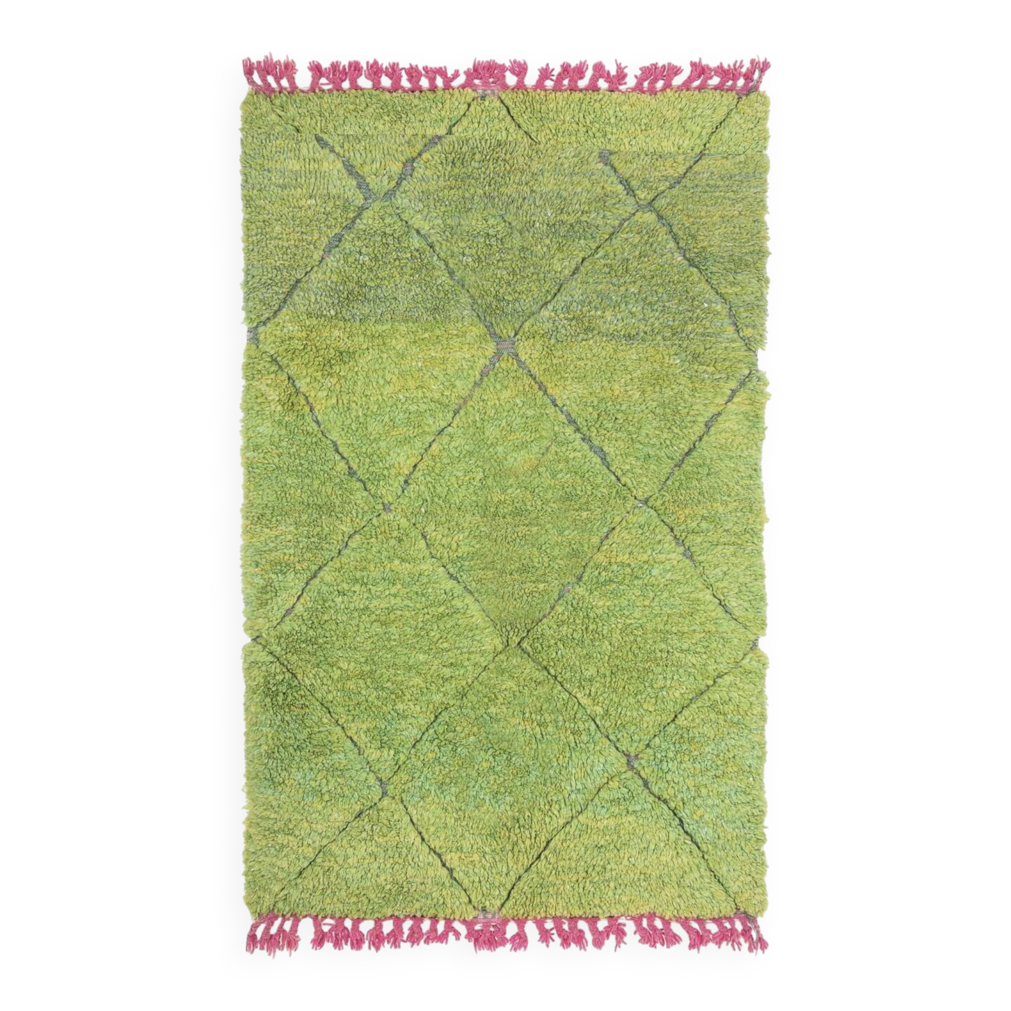 Beni Ouarain Berber rug green 180 x 115 cm
