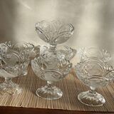 7 crystal cups decorated birds