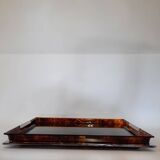 Pair of vintage trays in briar effect lucite