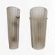 Pair of Murano Glass Wall Sconces Satin Smoke Glass and Brass, Italy