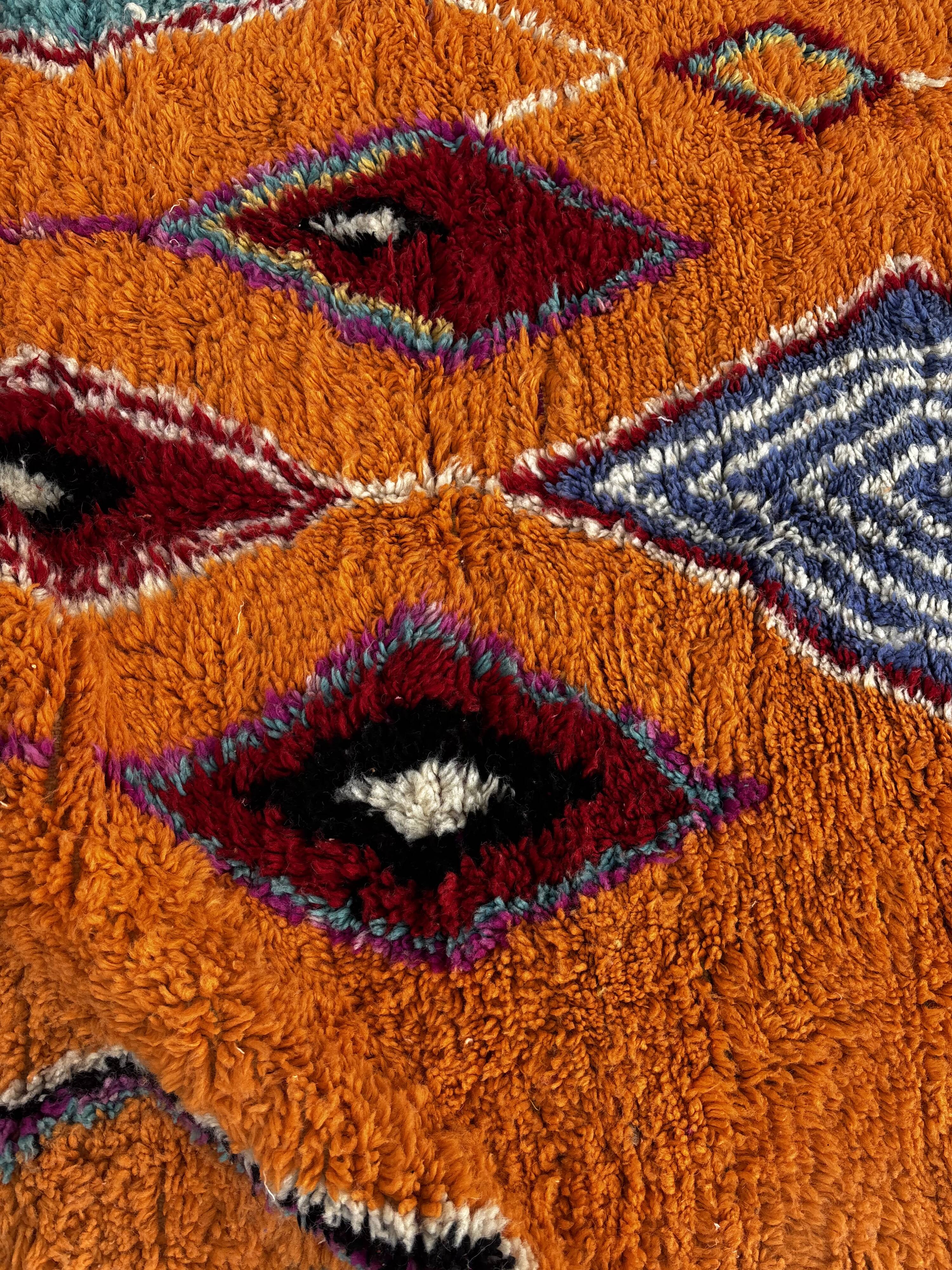 Moroccan Orange Boujad rug in wool