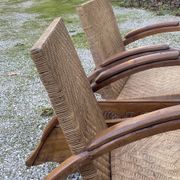 Pair of Art Deco colonial armchairs