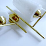 Pair vintage wall lamps 60 glass brass