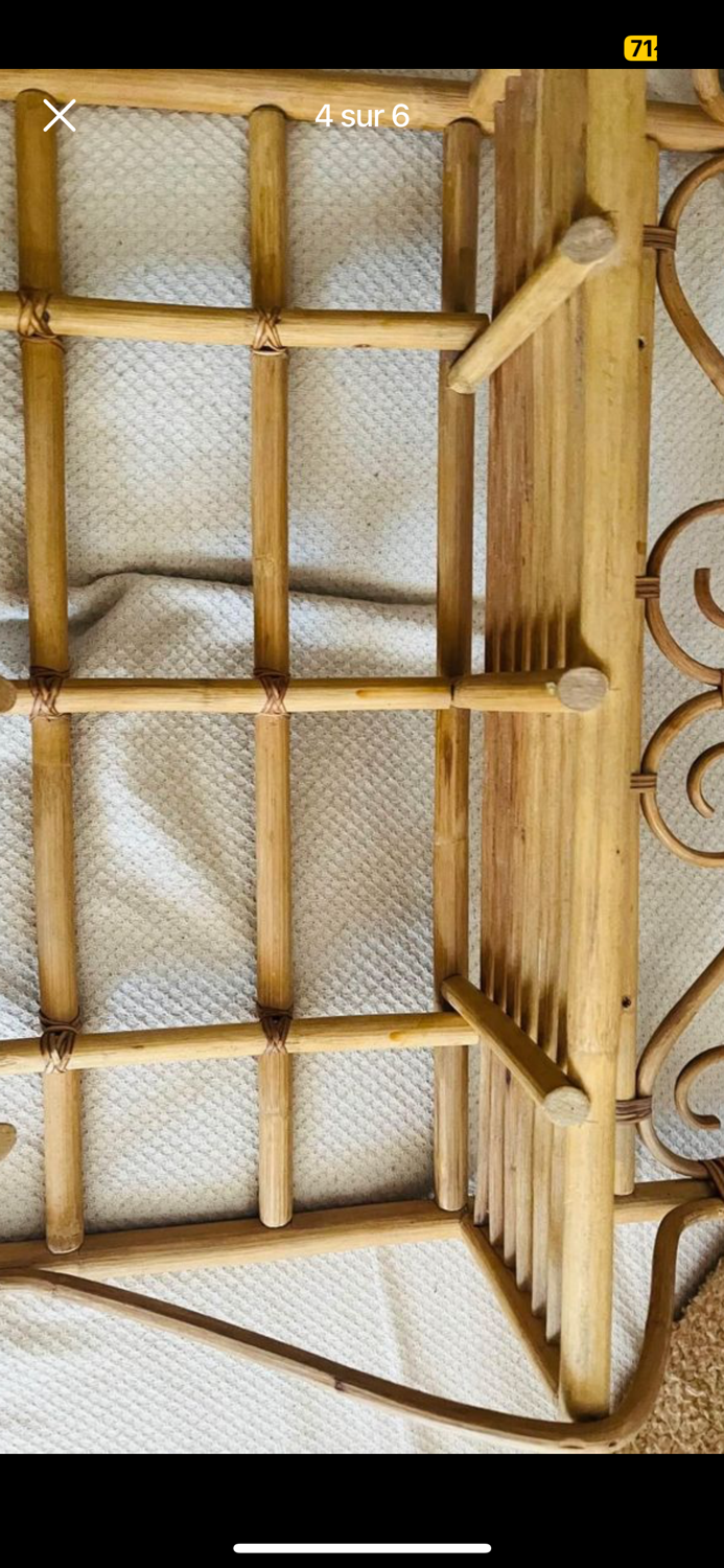 Rattan coat rack