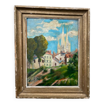 Bayonne Basque oil painting