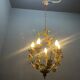 Tole Ceramic Flower Italian Chandelier 1960’s 