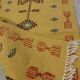 Yellow woolen carpet 208x64cm