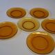 Lot de 6 assiettes à dessert en verre jaune de chez Duralex en bon état