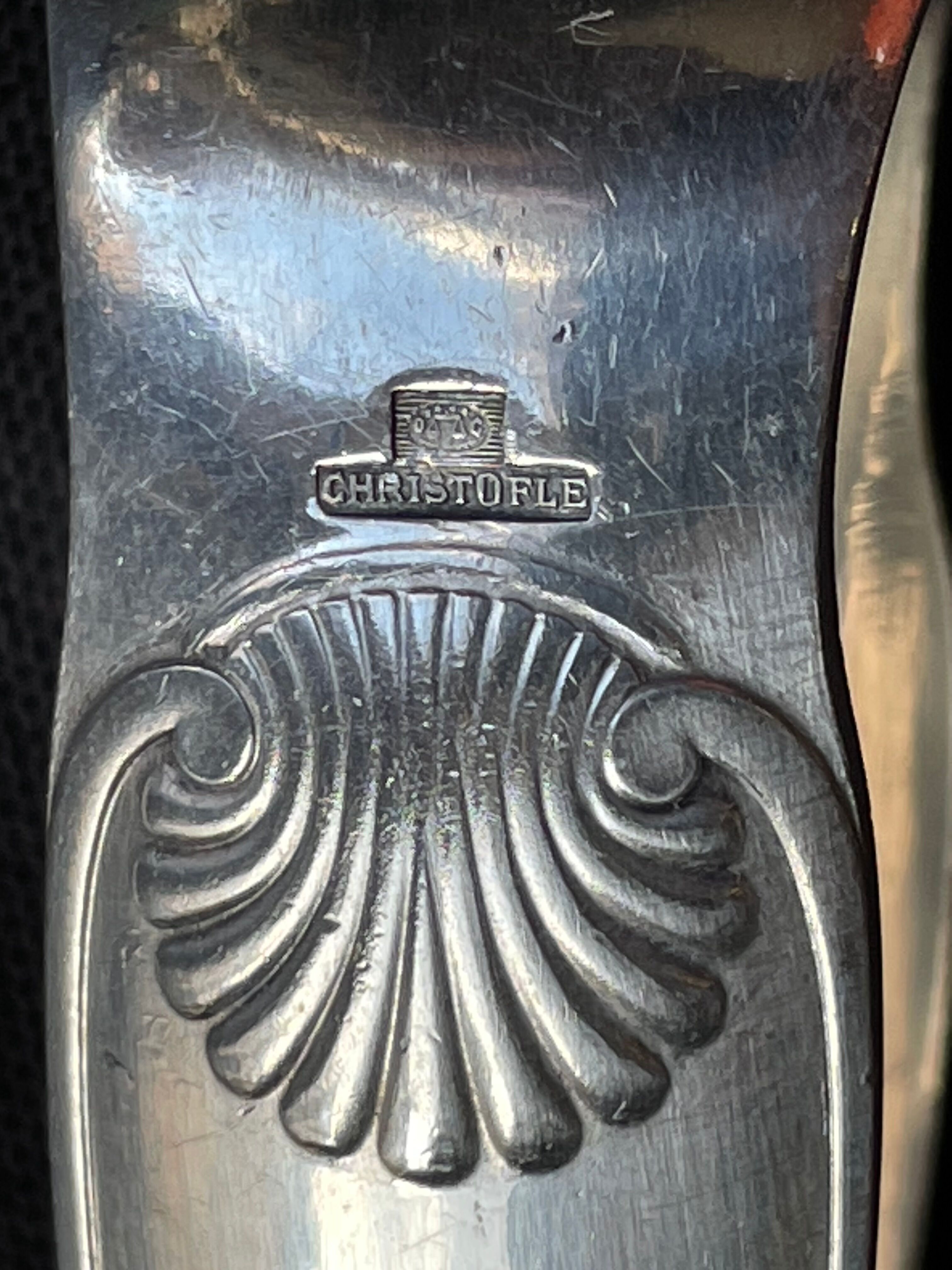 Christofle silver metal sugar tongs model Vendôme/Arcantia before 1983