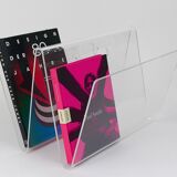 Postmodern Lucite ZigZag magazine rack, Italy, 1980s