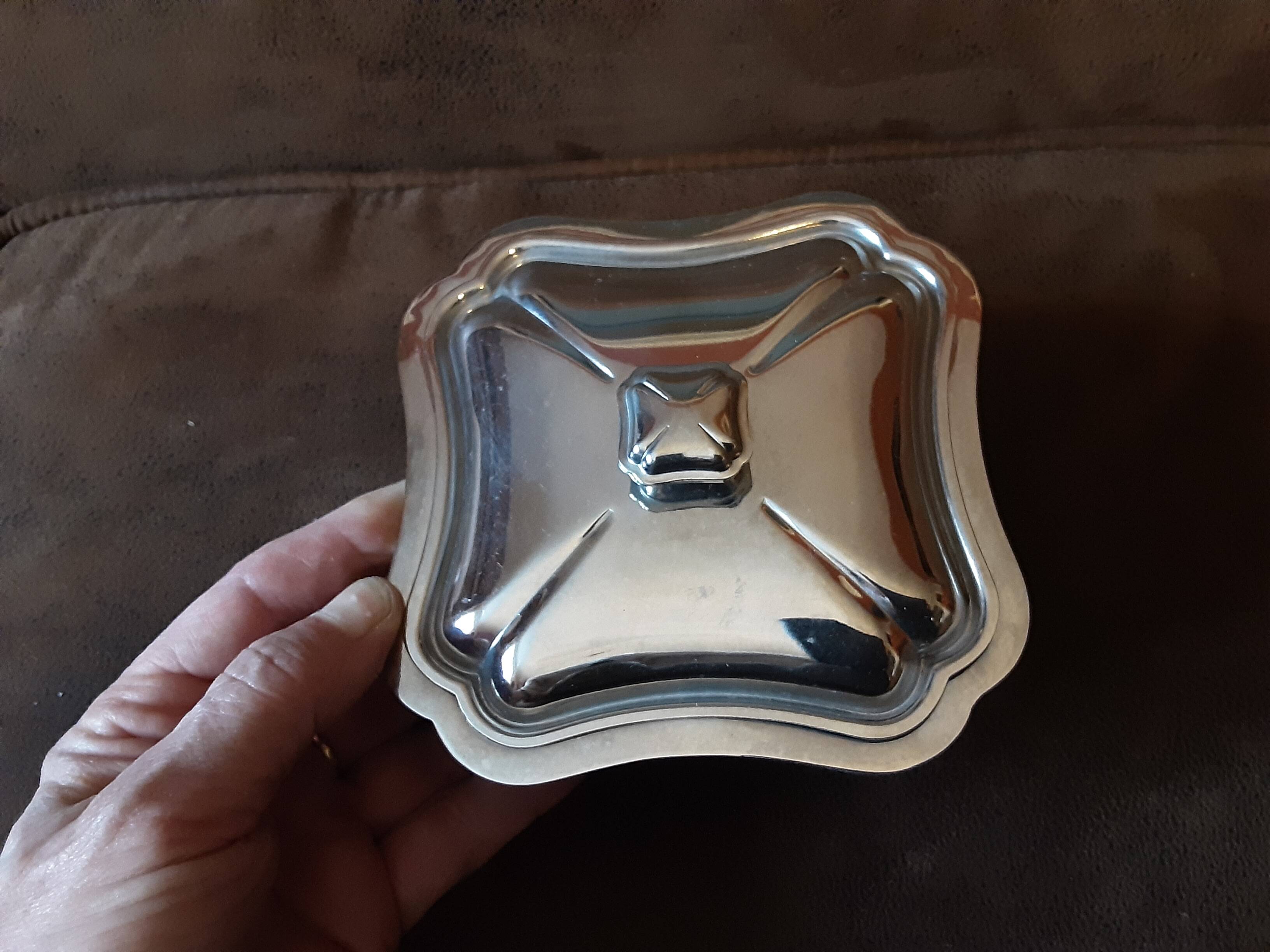 Vintage metal sugar bowl