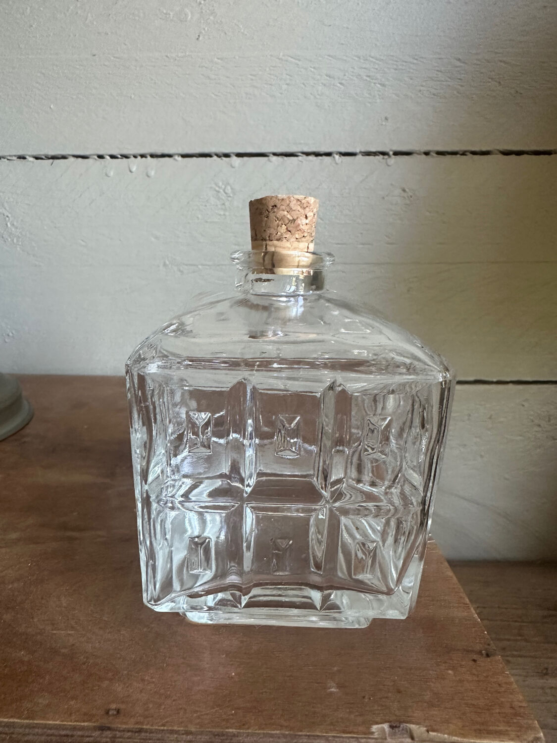 Old glass and cork bottle