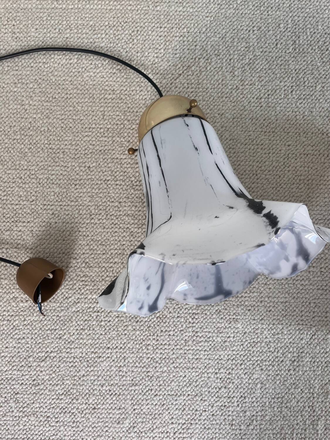 Glass pendant lights by Peill & Putzler, Petunia model 1970