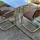 Italian brass dining set with table and chairs, 1970s, set of 7