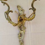 Baroque twisted gilded bronze wall lamp 2 lights