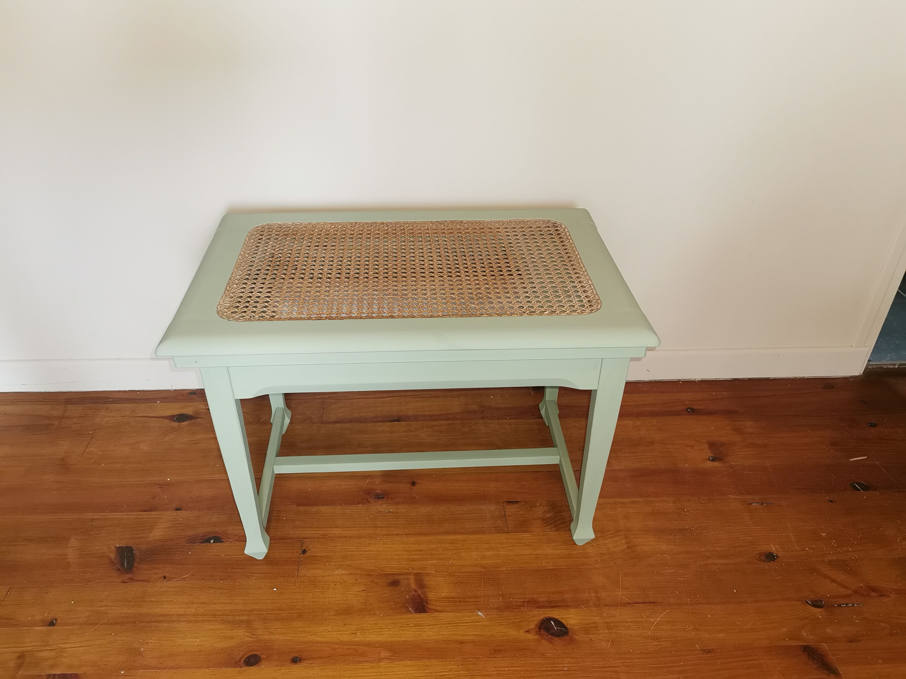Old wooden bench and revamped canning
