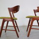 Mid- Century Set Of Two Organic Shape Teak Dinning Room Chairs, 1960 Denmark