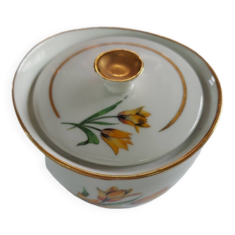 Old vintage sugar bowl in Limoges porcelain