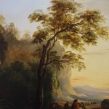 Landscape. Oil on a wooden panel.