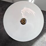 Ancienne suspension baladeuse en opaline blanche Art déco 1930 Ø 24.7 cm