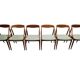 ENSEMBLE DE 6 JOHANNES ANDERSEN NO. 16 CHAISES À MANGER EN TECK ET VELOURS