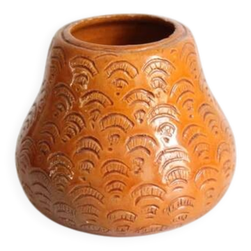 Vase ancien en terre cuite émaillée Poterie d'Albi