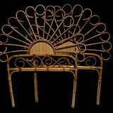 Bamboo and rattan headboard, handcrafted on the Côte d'Azur, 1960